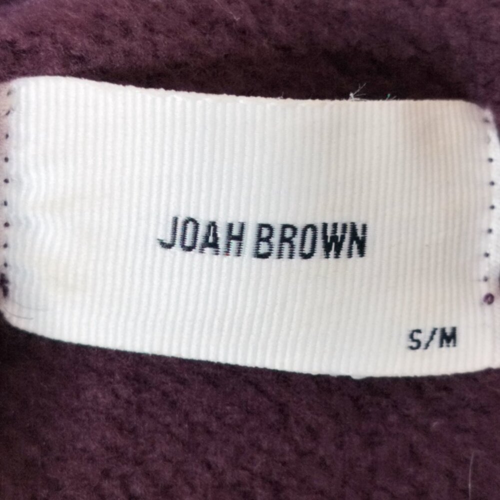JOAH BROWN Half Zip Crop Pullover Sweatshirt Highneck Athleisure Plum Purple S/M - Picture 12 of 13